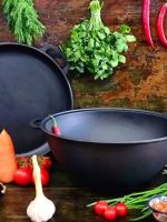 V15CP Казан узбецький WOK з кришкою сковородою S&T