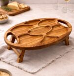 Менажниця-піднос стіл дубовий овал з ручками 45х30