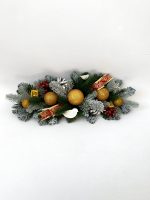 Новорічний декор на підвіконня 57см золото