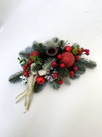 Підсвічник новорічний 36см червоний