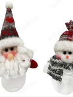 17314 Банка новорчіна для подарунків Santa Snowman 22см Stenson