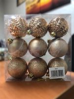 9691 Ялинкові кульки 6 см 9шт/наб Stenson