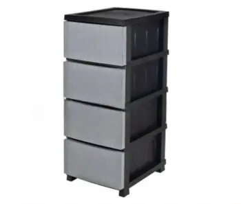 Комод Компакт 4-ярусний сіро-чорний 34*40*86см R Plastic