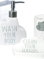 889-07-007 Набір у ванну 3 предм. (дозатор , підстав. для зуб.щіт., мильниця) "S&T"