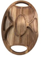 Менажниця-піднос дубова з ручками овал