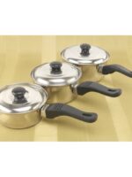 0776 А+ Набір ковшиків з кришками 3шт 12,5см, 13см, 14 см