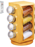 0371 Набір спецій на дерев. підставці 8шт 14*14*25,5см Stenson