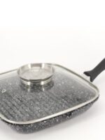 1498 А+ Сковорода гриль квадратна з кришкою 28см.