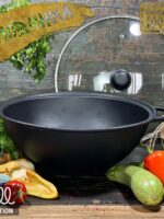 Т405C3 Казан чавунний узбецький ВОК 8л з скляною кришкою "S&T"