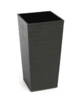 589 Горщик для квітів Фінезія 250*250 графітовий металік з вкладом долото #