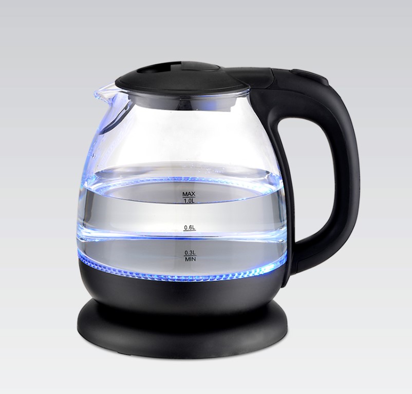 чаа Електрочайник MR-055 Black скло 1л 1100ВТ Maestro - Зображення 1