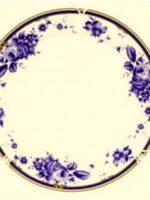 РОЗПРОДАЖ 8862 Тарілка №7 міл.d17,5  блакитна троянда Interos