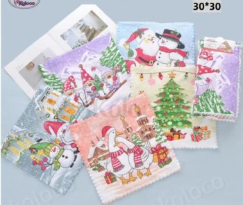 002-280 Рушник новорічний кухня мікрофібра 30*30см 20шт/уп
