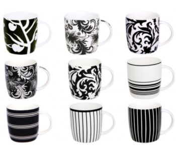 2183 Кружка 360мл біле і чорне "S&T"