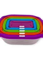 РОЗПРОДАЖ FRU - 826 Набір лотків кольор.кришка 5шт прямокут.  Frico