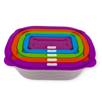 РОЗПРОДАЖ FRU - 826 Набір лотків кольор.кришка 5шт прямокут.  Frico