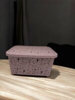 324 Кошик з кришкою 28л пудра АЖУР