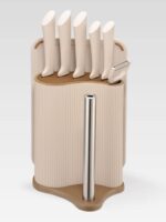 MR-1413 Beige Набір ножів+оброб.дошка+підставка+тримач паперу 8пр/наб Maestro