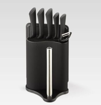 MR-1413 Black Набір ножів+оброб.дошка+підставка+тримач паперу 8пр/наб Maestro