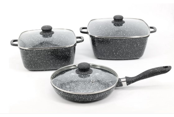 Знімок екрана 2025-11-17 101248 1505 А+ Набір каструль 6 предм. мрамор квадр. (2кастр(3,2л;5,1л)+1сковорода 24см) - Зображення 1