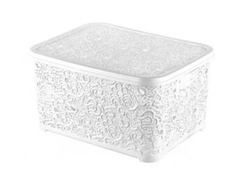 324 Кошик з кришкою 28л білий АЖУР