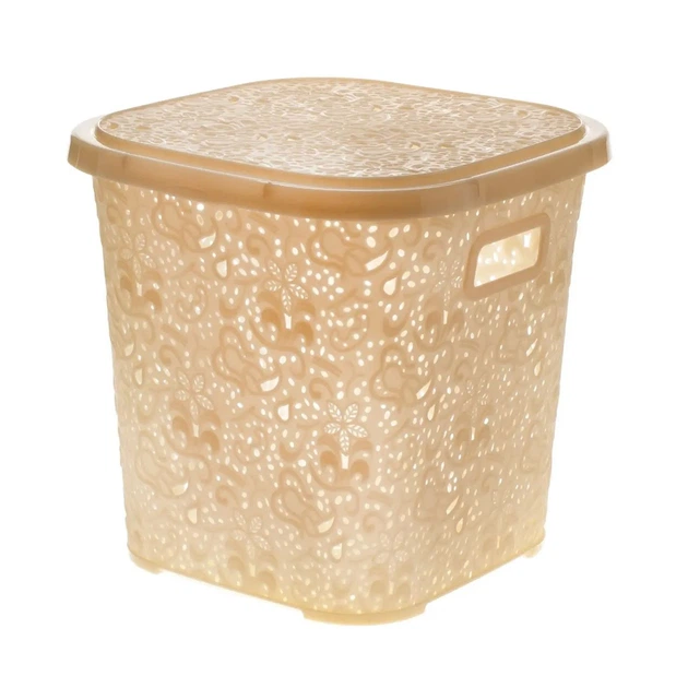 498692324 Кошик з кришкою 15л бежевий R plastic - Зображення 1