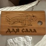 Доска дерево прямокутна з декором(33*18)