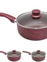 МН-2757 Ковш з кришкою "Мармурова крихта" 16см  STENSON