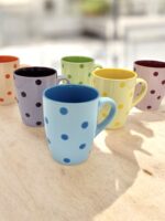 KW 106  Кружка  фарф. 330 мл  ТЕХ.УПАК. Горох MIX 6шт/уп Interos