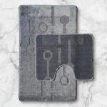 VZC7020BORTE Коврик у ванну 2в1, поліпропілен 60х100+60х50 металік Vezer