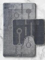 VZC7020BORTE Коврик у ванну 2в1, поліпропілен 60х100+60х50 металік Vezer