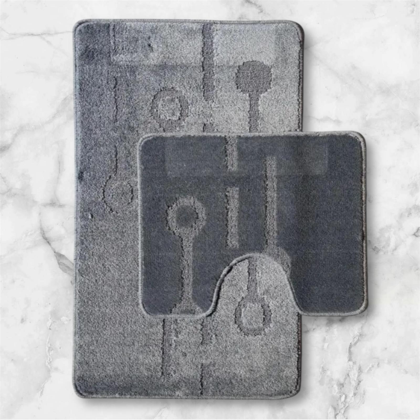 зображення_viber_2026-01-05_09-25-55-668 VZC7020BORTE Коврик у ванну 2в1, поліпропілен 60х100+60х50 металік Vezer - Зображення 1