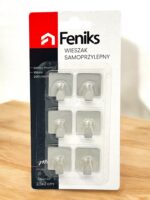 8779 Крючок металевий квадрат  на липучці(6шт) Польща