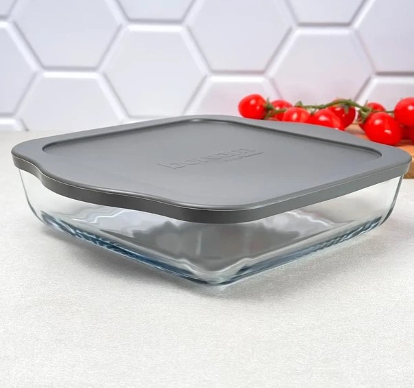 форм 59034 Форма для запікання з сірою кришкою 25,6*22см, 1,95л Боркам - Зображення 1