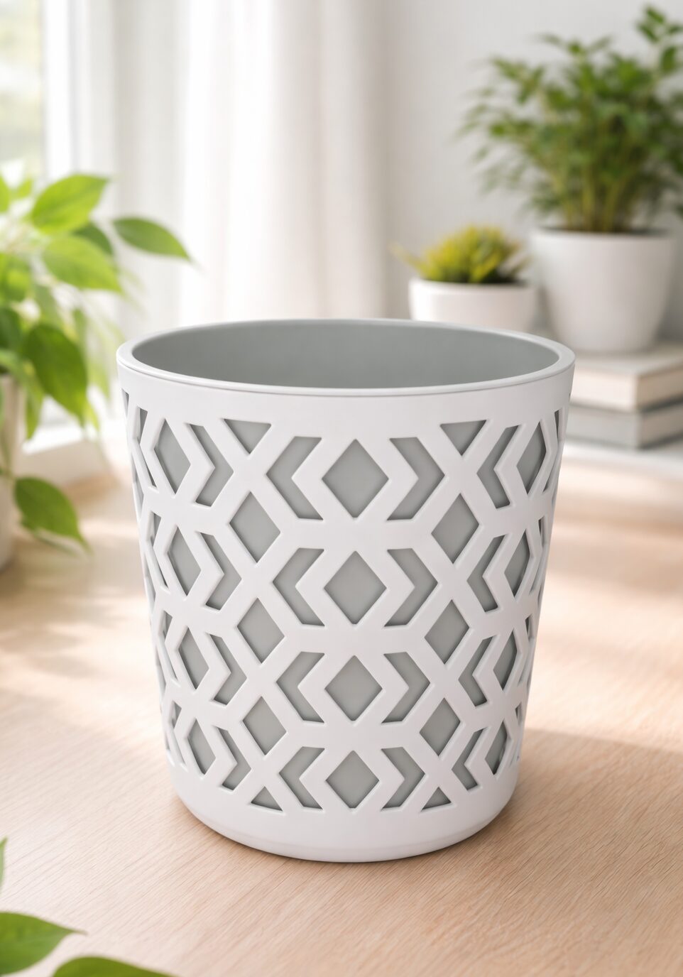 гор3 793 Горщик для квітів АЦТЕК 300мм білий/світло-сірий - Зображення 1