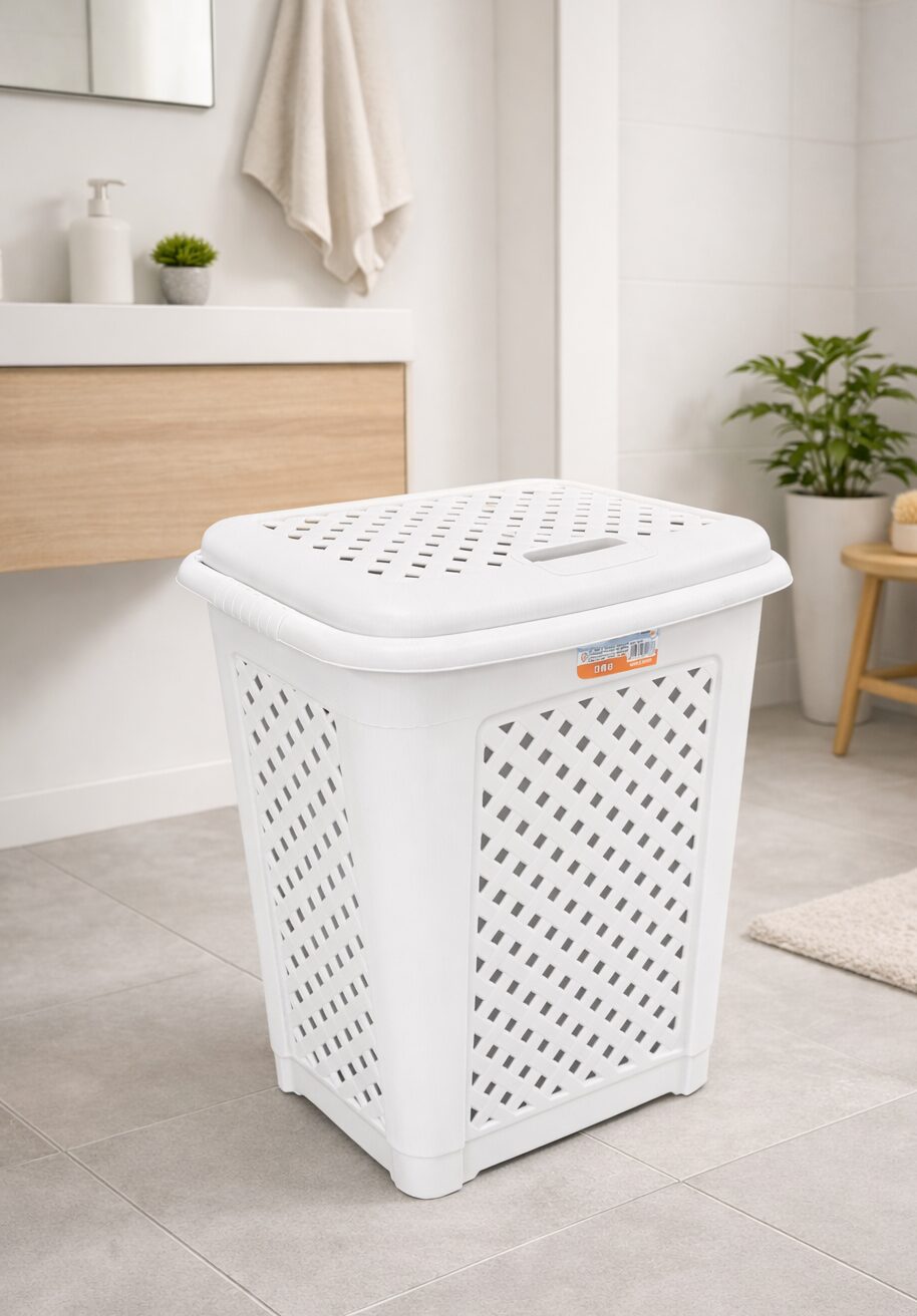 кор2 570 Корзина для білизни Rattan 54л біла - Зображення 1