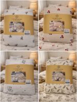 004-143 Набір постільної білизни двоспальний жатий муслін (простинь на резинці)