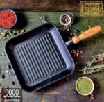 Т307 Сковорода чавунна лита 28*28*4см квадратна (гриль)  "S&T"