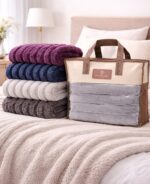 Плед двоспальний 5см смужка в сумці "Шарпей"