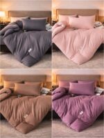 004-128 Набір постільної білизни півтораспальний однотонний Сатин (подушка50х70см)