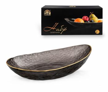 9297-2 Набір салатників золотий кант  2шт (31*15*5см,0,8л) Агат S&T