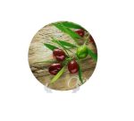 S3012/ Q007  Блюдо скл. КРУГЛЕ d.30  Олива Інтер-Трейд