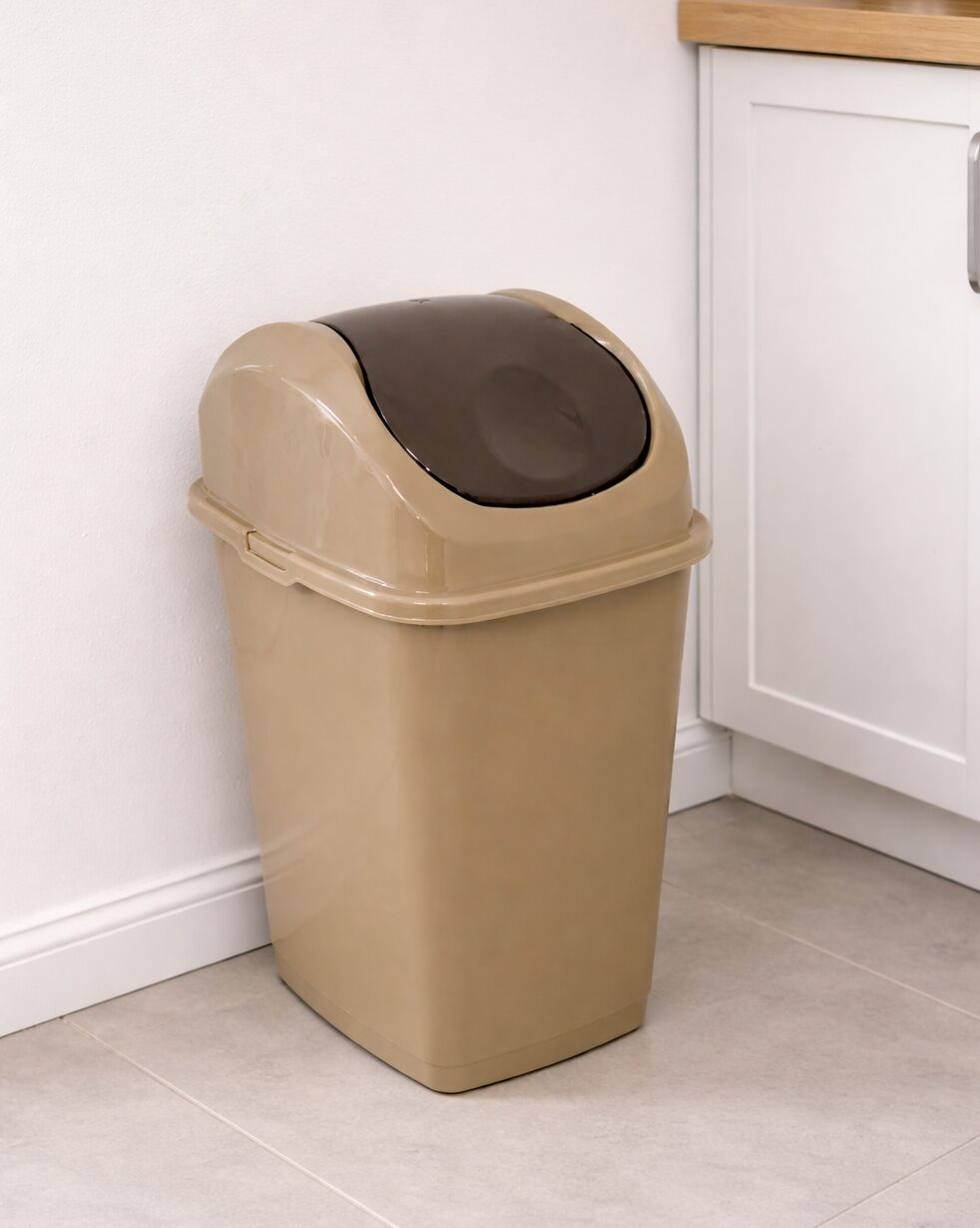 відр 09403 Відро для сміття Slim з/кр 18л крем - Зображення 1