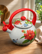 FT7  49/L   PINK  HANDLE Чайник 2,2 л зі свистком, пластикова  ручка КВІТКА Interos