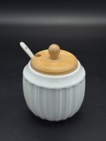 PJ02889-1  Цукорниця  340 мл   з ложкою та дерев. кришкою Interos - Зображення 2