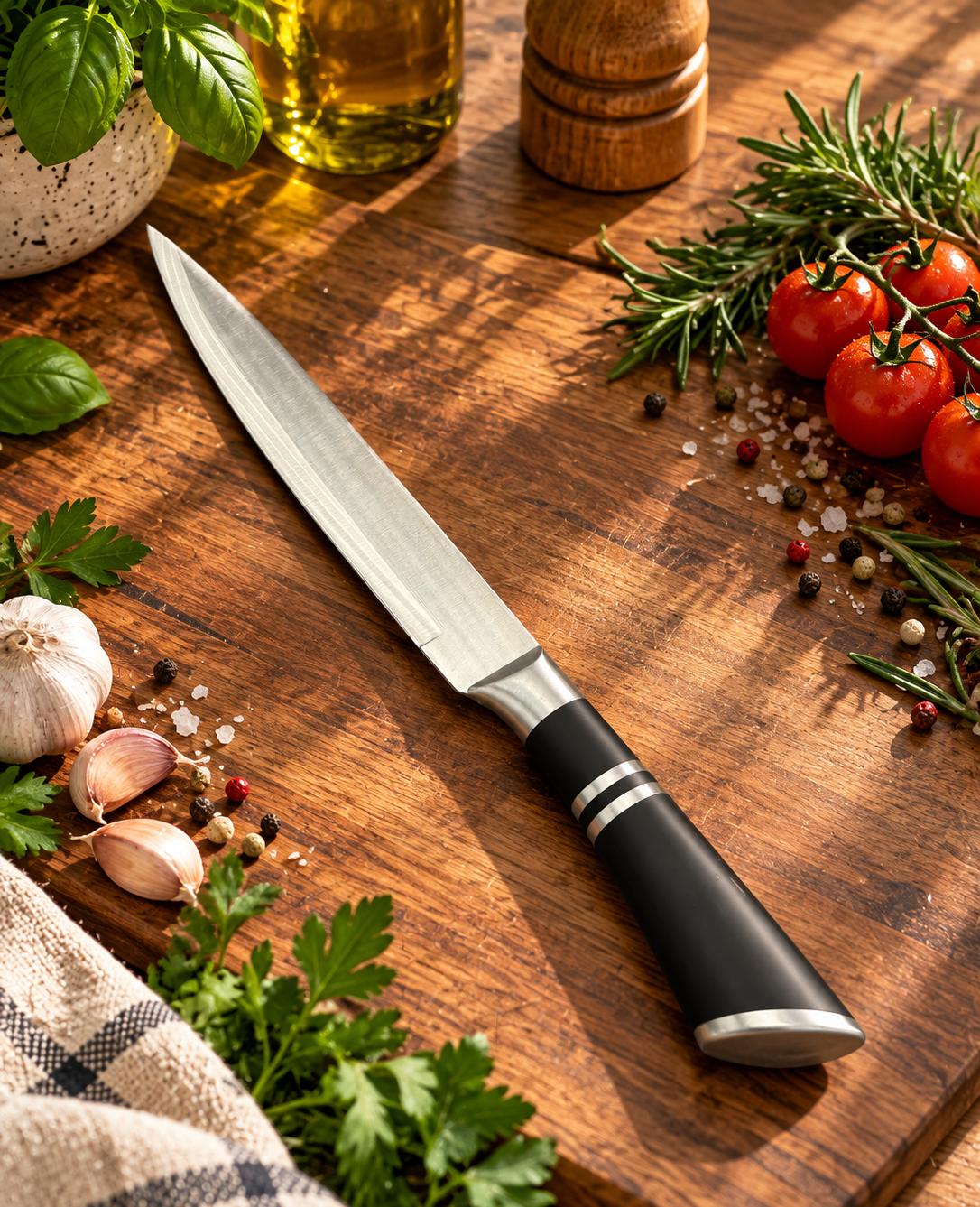 ніж великй Ніж чорний метал великий Kitchen Set - Зображення 1