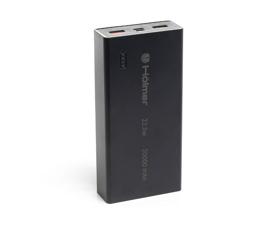 пав Павербанк NRG-01 Rabbit 20000 mAh 22,5W з швидкою зарядкою USB/Type-C (Black) Holmer # - Зображення 1