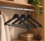 0109-2 Вішалка плас. чорна з мет. гачком Hangers 3шт 42,5см