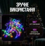 WYF11ML Гірлянда-штора Місяць та зірки розмір 3*0,9 м 12 фігур, мультиколор - Зображення 3