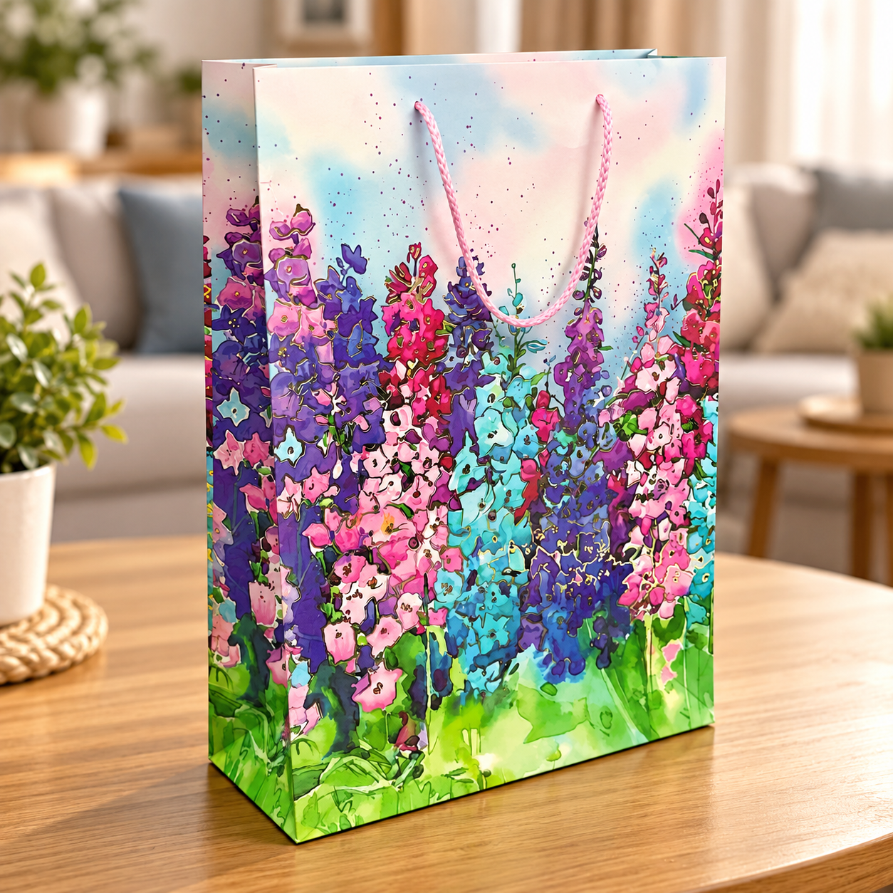 пак Пакет подарунковий паперовий L "Flower garden" Гіацинти 31*42*12см R95513-L - Зображення 1